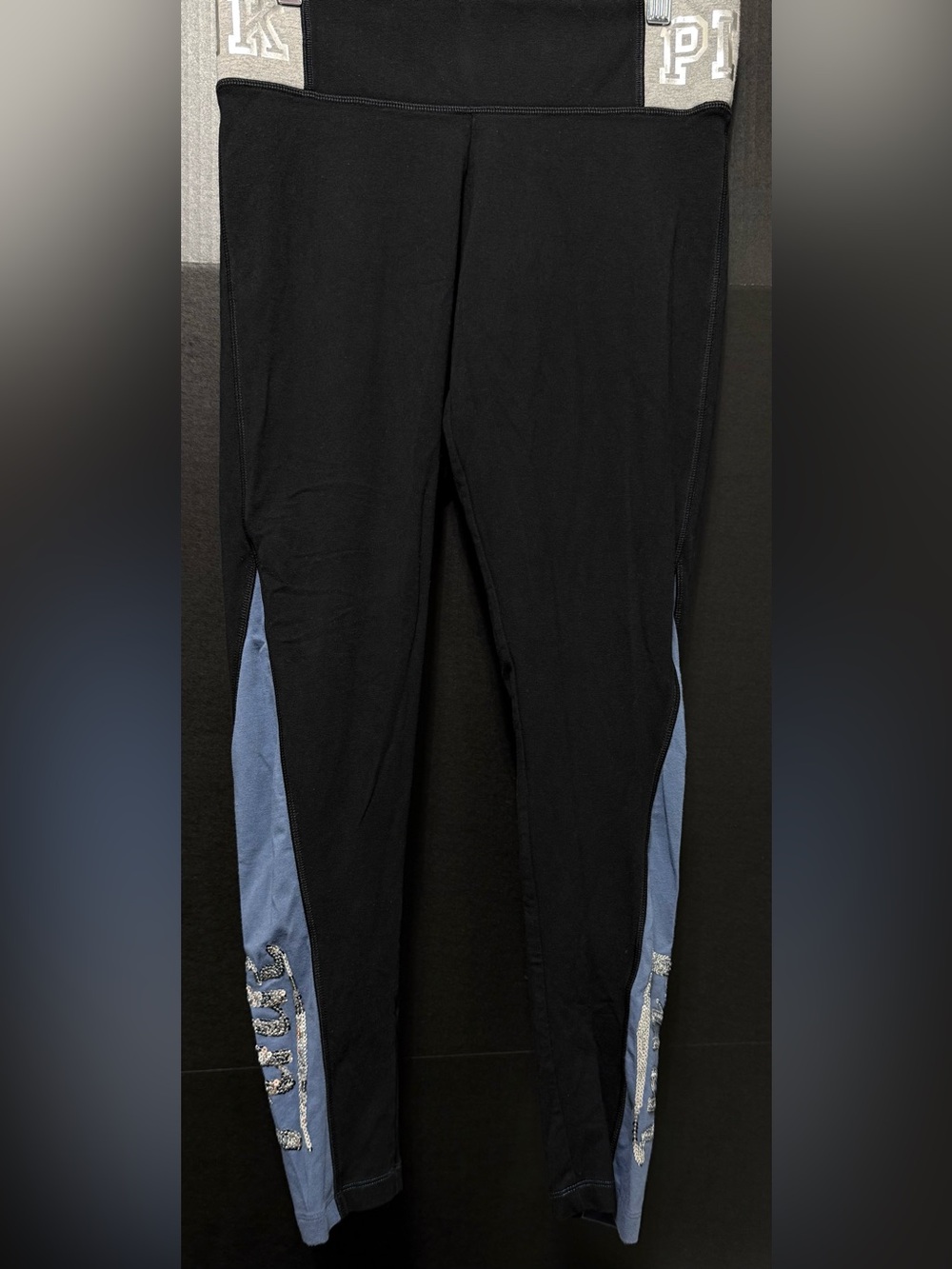 🍄PINK VS Black Blue Gray Side Sequin Yoga Pants